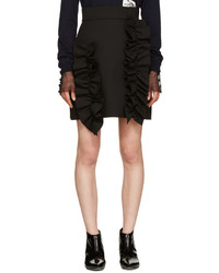 MSGM Black Ruffle Miniskirt