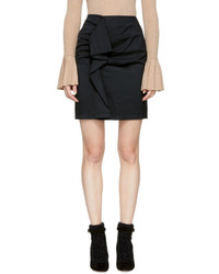 Carven Black Ruffle Miniskirt