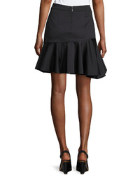 Rebecca Taylor Cotton Ruffled Mini Skirt Black