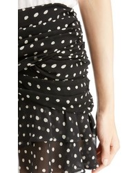 Saint Laurent Lipstick Dot Ruffle Miniskirt