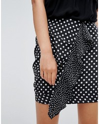 PrettyLittleThing Polka Dot Ruffle Mini Skirt