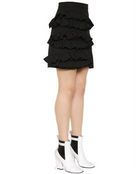 MSGM Ruffle Technical Stretch Cady Mini Skirt