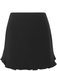 Miu Miu Ruffle Trimmed Cady Mini Skirt Black