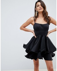 ASOS DESIGN Premium Square Neck Mini Prom Dress With Wired Hem