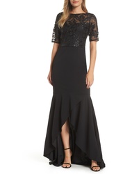 Adrianna Papell Sequin Highlow Gown