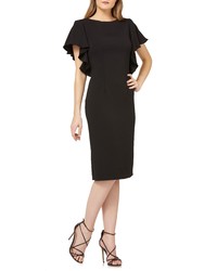 Carmen Marc Valvo Infusion Flutter Sleeve Sheath Dress