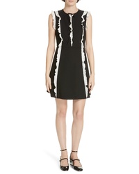 RED Valentino Contrast Ruffle A Line Dress