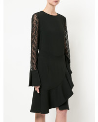 Goen.J Ruffle Trimmed Dress With Lace Sleeves