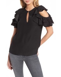 Parker Brandie Cold Shoulder Silk Top