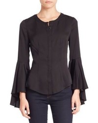 Milly Ruthie Ruffle Sleeve Blouse