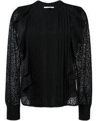 See by Chloe See By Chlo Embroidered Panel Ruffled Blouse
