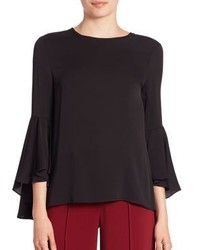 Milly Solid Silk Blend Top