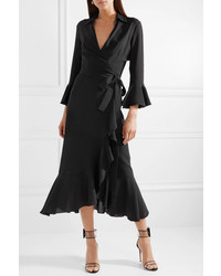 Michael Kors Collection Ruffled Silk Tte Wrap Dress