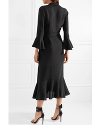 Michael Kors Collection Ruffled Silk Tte Wrap Dress