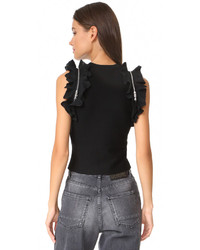3.1 Phillip Lim Solid Ruffle Sport Tank With Zippers