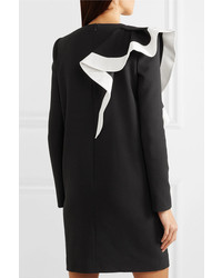 Givenchy Ruffled Silk Med Wool Mini Dress