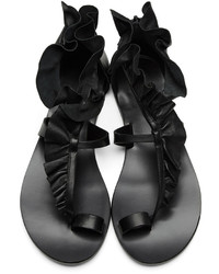 Isabel Marant Black Audry Ruffle Sandals