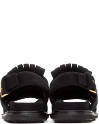 Marni Black Fringe Fussbett Sandals
