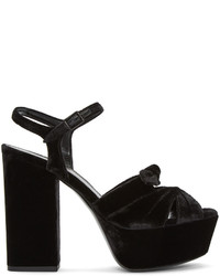 Saint Laurent Black Velvet Farrah Sandals