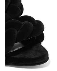 Marco De Vincenzo Braided Velvet Sandals Black