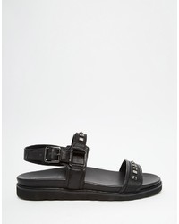 Asos Brand Sandals In Black With Studs