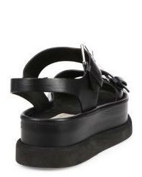 Stella McCartney Buckled Faux Leather Platform Sandals