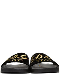 Dolce & Gabbana Dolce And Gabbana Black Velvet Luxury Hotel Sandals