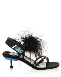 Prada Feather Slingback Sandals