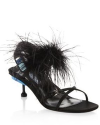 Prada Feather Slingback Sandals