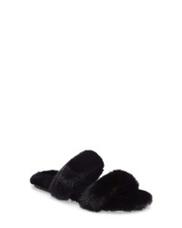 Saint Laurent Genuine Mink Fur Slide Sandal