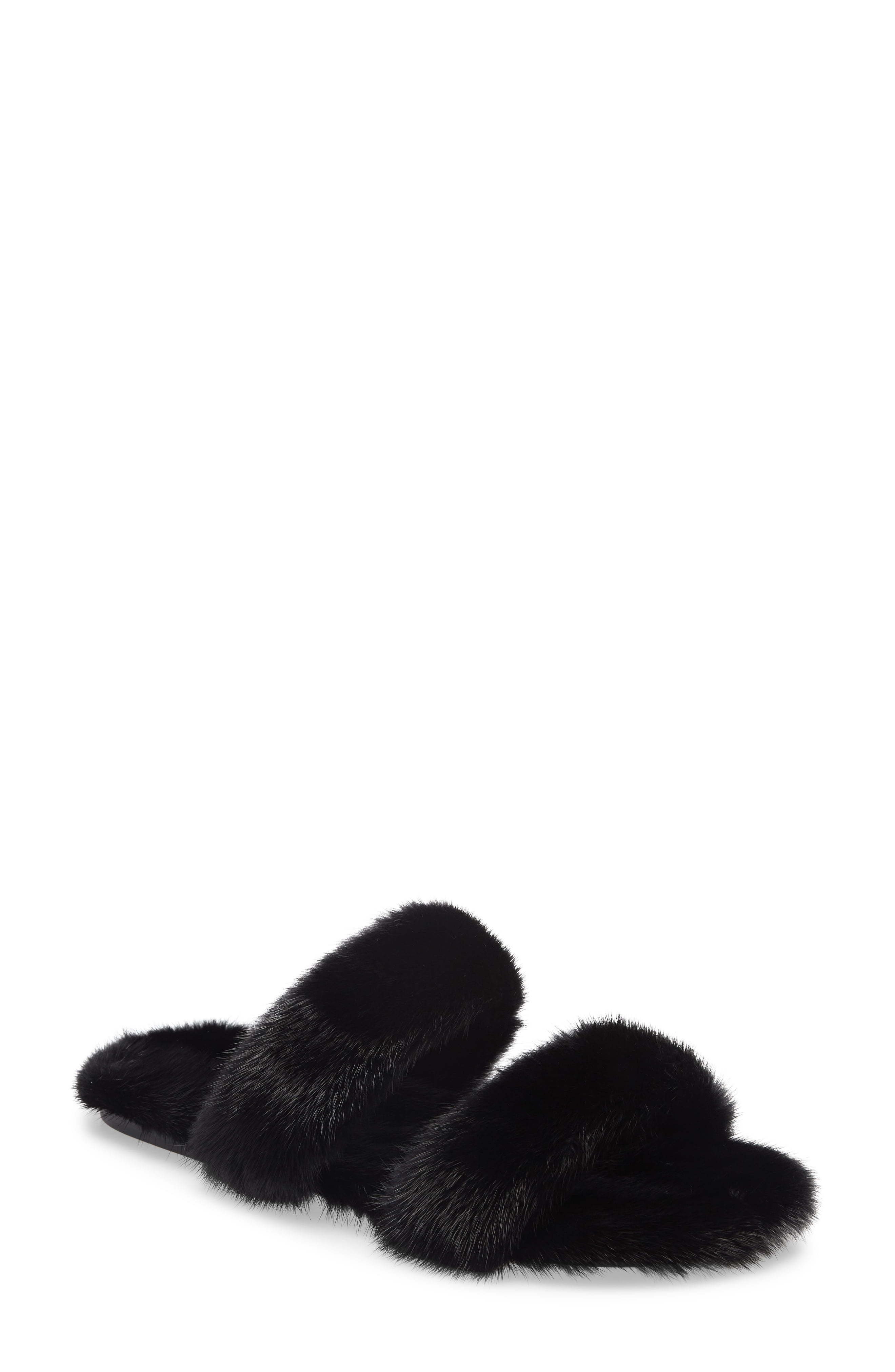 Saint Laurent Genuine Mink Fur Slide Sandal, $1,095 | Nordstrom | Lookastic