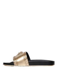 Versace Gold 3d Medusa Slide Sandals