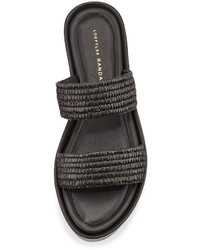 Loeffler Randall Luna Raffia Platform Sandal Black