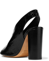 Isabel Marant Meirid Cracked Leather Slingback Sandals Black