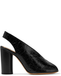 Isabel Marant Meirid Cracked Leather Slingback Sandals Black