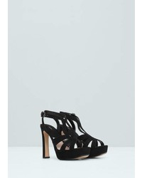 Mango Outlet Platfrom Ankle Cuff Sandals
