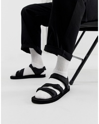 ASOS DESIGN Tech Sandals In Black With Tape S