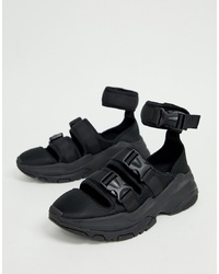 ASOS DESIGN Trainer Sandals In Black With Chunky Sole