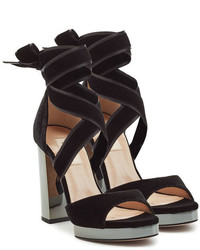 Valentino Velvet Platform Sandals