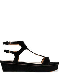 Valentino Velvet Platform Sandals Black