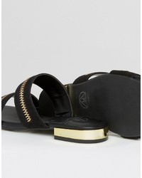 Missguided Zip Double Strap Sandals