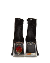 Maison Margiela Black Rose And Cigarette Heel Boots