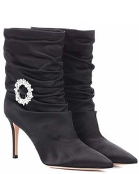 Gianvito Rossi Embellished Satin Ankle Boots