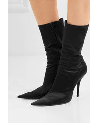 Balenciaga Satin Ankle Boots Black