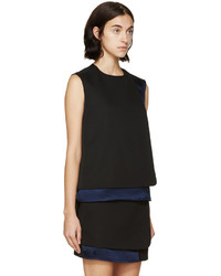 Paco Rabanne Black And Navy Satin Panel Top