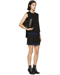 Paco Rabanne Black And Navy Satin Panel Top