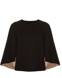 Valentino Cut Out Back Satin Lined Cape Top