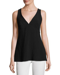 Theory Lunette Satin Back Crepe Top Black