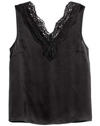 H&M Satin Top With Lace