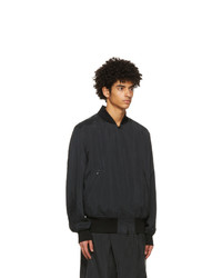 Y-3 Black Sanded Cupro Bomber Jacket